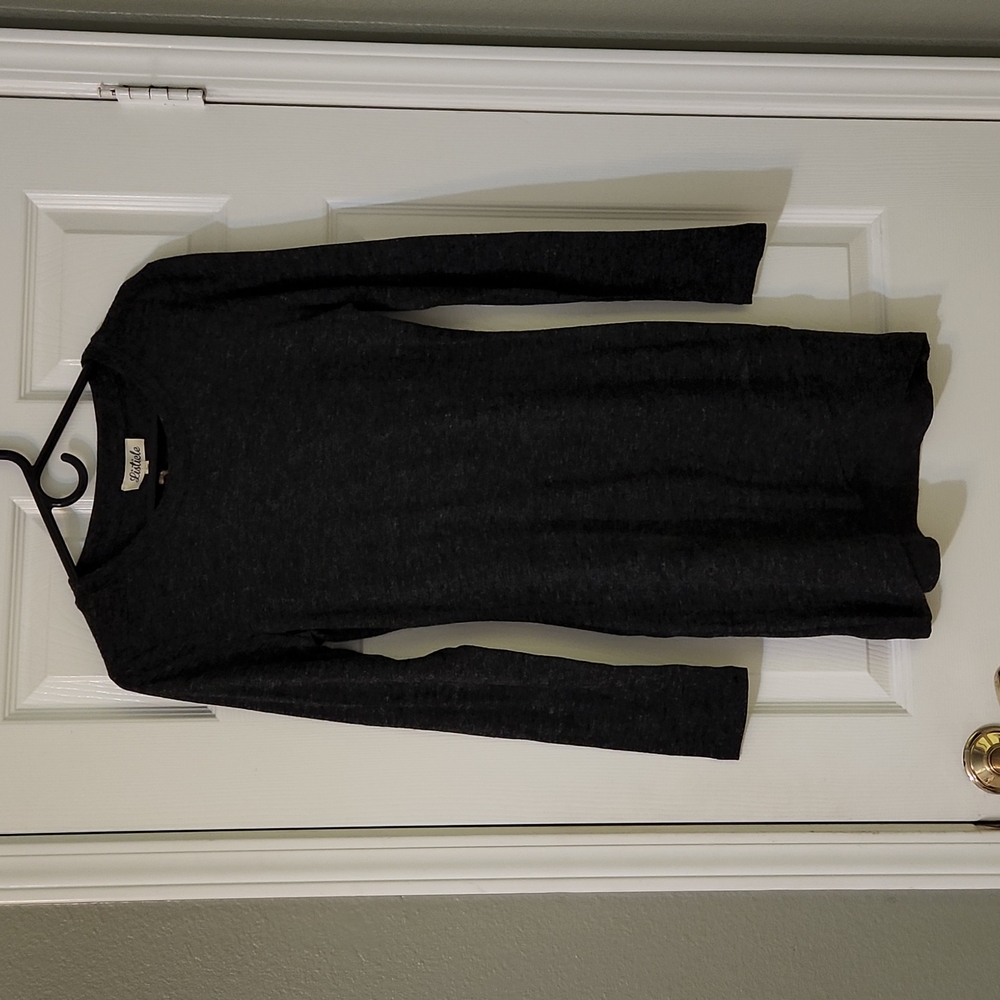 Listicle Long Sleeve Charcoal Grey Dress